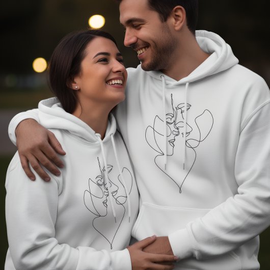 Romantic White Hoodie for Couples