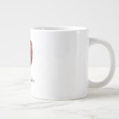 Romantic White Red Rose Heart Love Jumbo-Tasse (Rechts)