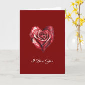 Romantic White Red Rose Heart Love Karte (Gelbe Blume)