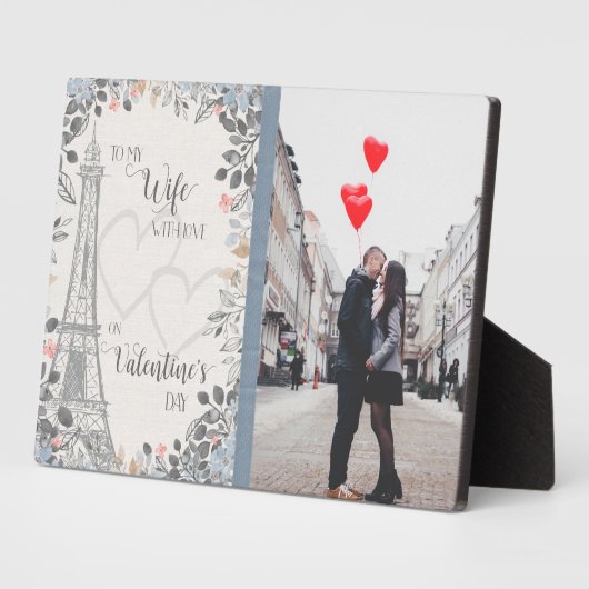 Romantic Wife Valentine's Day Eiffel Tower Fotoplatte (Seite)