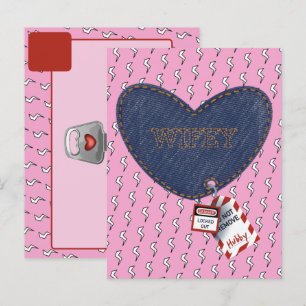 Romantic Wifey Hubby Electrical Lock Tag Herz Postkarte