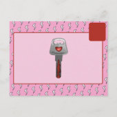 Romantic Wifey Hubby Electrical Lock Tag Herz Postkarte (Rückseite)