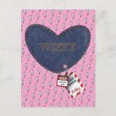 Romantic Wifey Hubby Electrical Lock Tag Herz Postkarte (Vorderseite)
