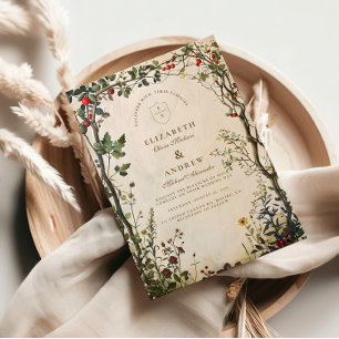 Romantic Wild Garden Wedding Einladung