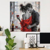 Romantic Wine Moment Poster (Heimbüro)