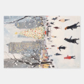 Romantic Winter Cityscape Ice Skating Geschenkpapier Set (Vorderseite 2)