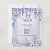 Romantic Wisteria Floral Arch QR Code Wedding RSVP Karte (Rückseite)