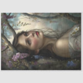 Romantic Wisteria Woman Portrait Decoupage Seidenpapier (Vorderseite)