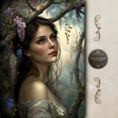 Romantic Wisteria Woman Portrait Decoupage Seidenpapier