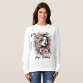 Romantic Woman, Bird, and Floral Inspiration Sweatshirt (Vorne ganz)
