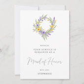 Romantic Yellow Lavender Wreath Maid of Honor (Vorderseite)