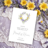 Romantic Yellow Lavender Wreath Maid of Honor