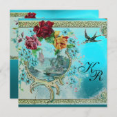 ROMANTİCA 3 BLAUE AQUAMARINE MONOGRAMM ANKÜNDIGUNG (Vorne/Hinten)