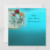 ROMANTİCA 3 BLAUE AQUAMARINE MONOGRAMM ANKÜNDIGUNG (Rückseite)