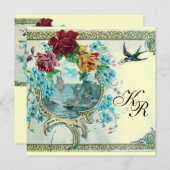 ROMANTİCA 3 MONOGRAM, goldenes metallisches Papier Ankündigung (Vorne/Hinten)