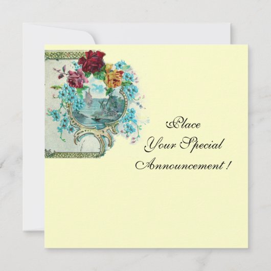 ROMANTİCA 3 MONOGRAM, goldenes metallisches Papier Ankündigung (Rückseite)