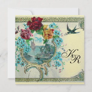 ROMANTİCA 3 MONOGRAM, goldenes metallisches Papier Ankündigung