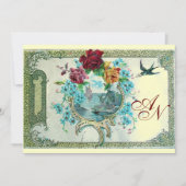 ROMANTİCA 3 MONOGRAMM Gold Metallpapier Ankündigung (Vorderseite)