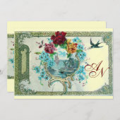 ROMANTİCA 3 MONOGRAMM Gold Metallpapier Ankündigung (Vorne/Hinten)