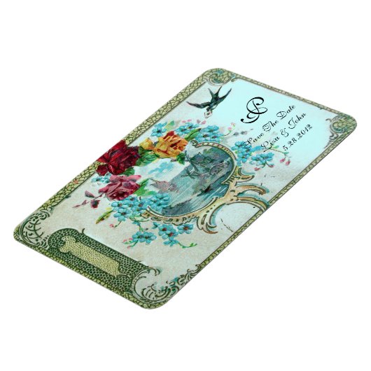 ROMANTİCA 3 MONOGRAMM, Save the Date Magnet (Linke Seite)