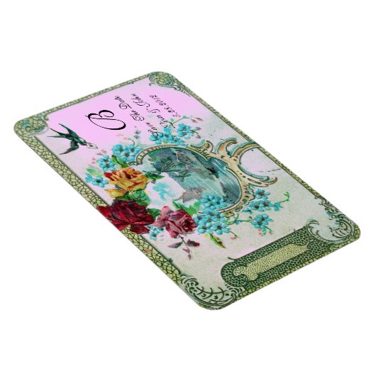 ROMANTİCA 3 MONOGRAMM, Save the Date weiß Magnet (Rechte Seite)