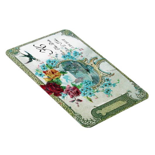 ROMANTİCA 3 MONOGRAMM, Save the Date weiß Magnet (Rechte Seite)