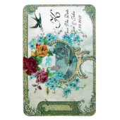 ROMANTİCA 3 MONOGRAMM, Save the Date weiß Magnet (Vertikal)