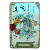 ROMANTİCA 3 MONOGRAMM, Save the Date weiß Magnet (Vertikal)