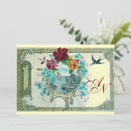 ROMANTİCA 3 MONOGRAMM weiß, Champagner metallisch Ankündigung (Stehend Vorderseite)