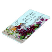 ROMANTİCA 4 MONOGRAMM, Save the Date, grün, blau Magnet (Linke Seite)