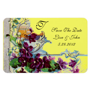 ROMANTİCA 4 MONOGRAMM, Save the Date, grün, gelb Magnet