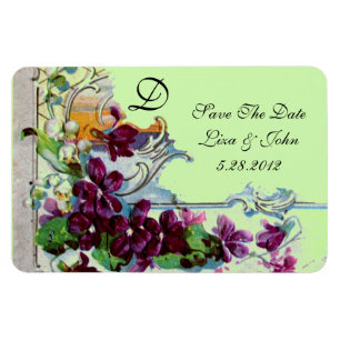 ROMANTİCA 4 MONOGRAMM, Save the Date, grün Magnet