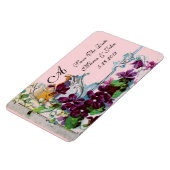 ROMANTİCA 4 MONOGRAMM, Save the Date, grün, rosa Magnet (Linke Seite)