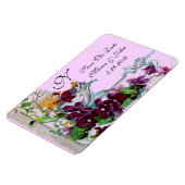 ROMANTİCA 4 MONOGRAMM, Save the Date, grün, rosa Magnet (Linke Seite)