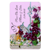 ROMANTİCA 4 MONOGRAMM, Save the Date, grün, rosa Magnet (Vertikal)