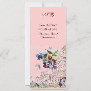 ROMANTİCA Blau Rosa Florales Hochzeitsprogramm Einladung