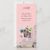 ROMANTİCA Blue Pink Floral Wedding Program Einladung (Vorderseite)