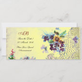 ROMANTİCA Blue Yellow Floral Wedding Program Einladung (Vorderseite)