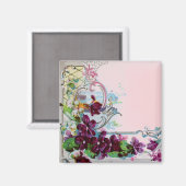 ROMANTICA Blumenbeete Wirbel Lila Stiefmütterchen  Magnet (Vorderseite/Rückseite)