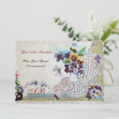 ROMANTICA Blumenblauer Rosa Stiefmütterchen Einladung (Stehend Vorderseite)