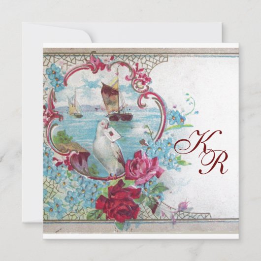ROMANTİCA ELEGANT FLORAL WEDING MONOGRAM ANKÜNDIGUNG (Vorderseite)