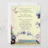 ROMANTICA Floral Blue Pink White Wedgram Einladung (Rückseite)