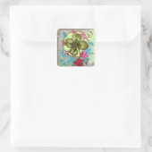 ROMANTICA / KLEEBLATT-MONOGRAMM VON ST.PATRICK QUADRATISCHER AUFKLEBER (Tasche)