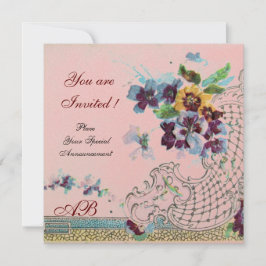 ROMANTICA Lila Blue Pink Hochzeitsfeiern  Blau Pin Einladung