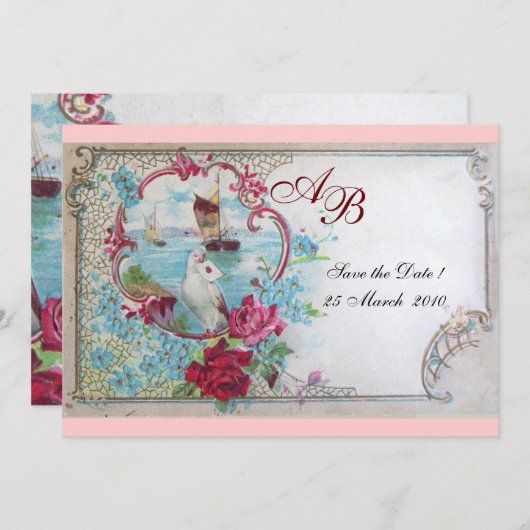 ROMANTICA MONOGRAM EINLADUNG (Vorne/Hinten)