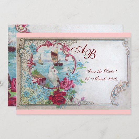 ROMANTICA MONOGRAM EINLADUNG (Vorne/Hinten)