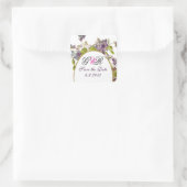 ROMANTİCA MONOGRAM / LILA VIOLETTEN SAVE THE DATE QUADRATISCHER AUFKLEBER (Tasche)