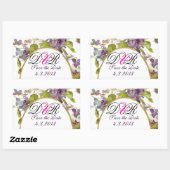ROMANTİCA MONOGRAM / LILA VIOLETTEN SAVE THE DATE RECHTECKIGER AUFKLEBER (Blatt)