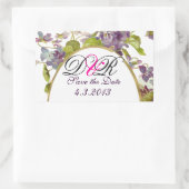 ROMANTİCA MONOGRAM / LILA VIOLETTEN SAVE THE DATE RECHTECKIGER AUFKLEBER (Tasche)