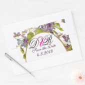 ROMANTİCA MONOGRAM / LILA VIOLETTEN SAVE THE DATE RECHTECKIGER AUFKLEBER (Umschlag)
